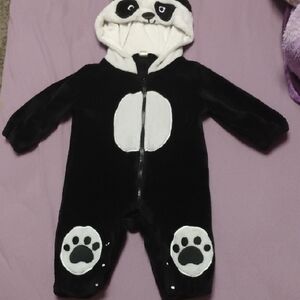 Adorable Panda Kids One Piece - Black and White